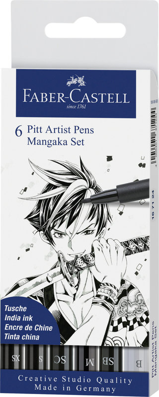 FABER CASTELL Feutres Pitt Artist Pen Manga Set 6X Mangaka