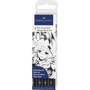 FABER CASTELL Feutres Pitt Artist Pen Manga Black 4X