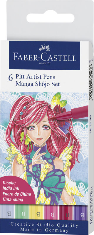 FABER CASTELL Feutres Pitt Artist Pen Manga Set 6X Shôjo