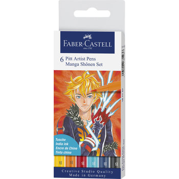 FABER CASTELL Feutres Pitt Artist Pen Manga Set 6X Shônen