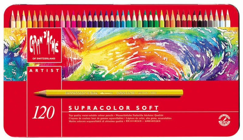 CARAN D'ACHE SUPRACOLOR® Soft Watercolor Metal box of 120 pencils