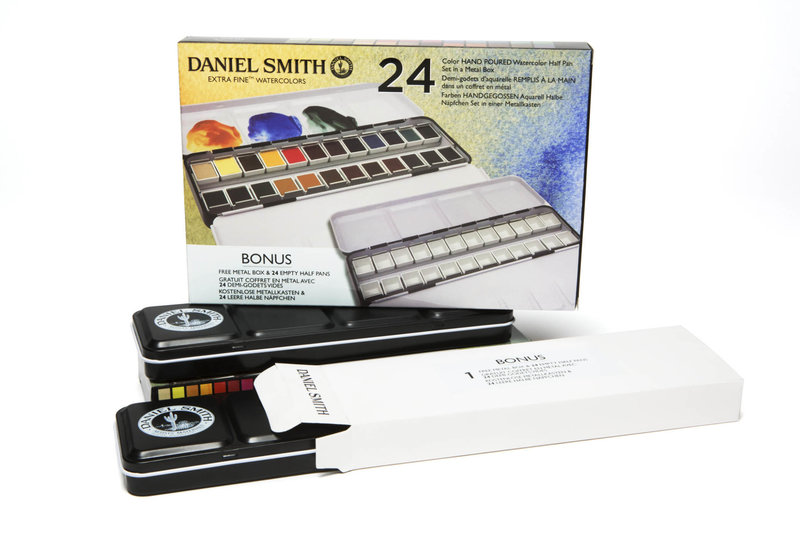 DANIEL SMITH Standard Colours Half Pan Metal Tin Set (24)