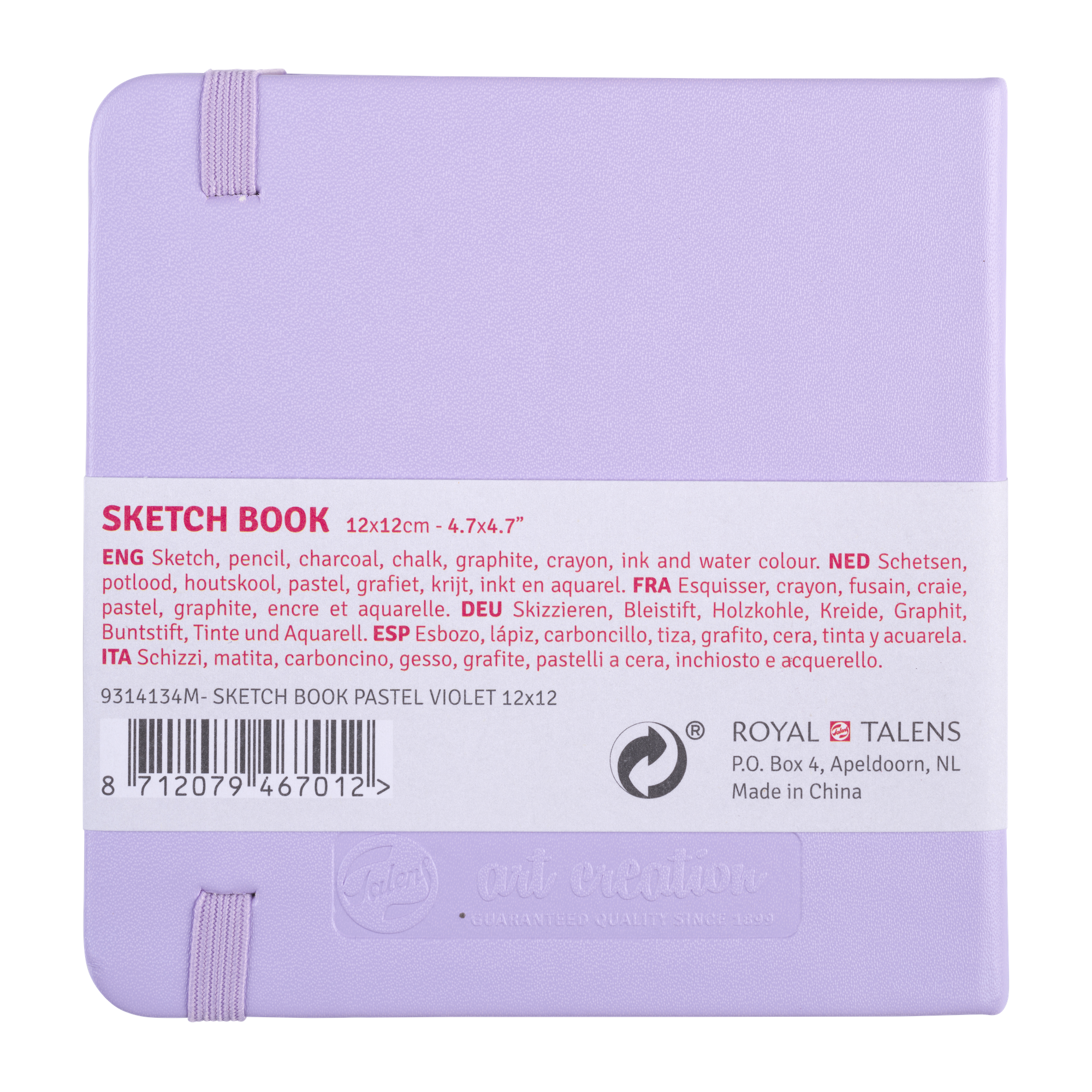 TALENSARTCREATION Cahier de Croquis Violet pastel 12 x 12 cm 140 g 80 Feuilles