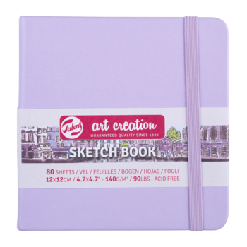 TALENSARTCREATION Cahier de Croquis Violet pastel 12 x 12 cm 140 g 80 Feuilles