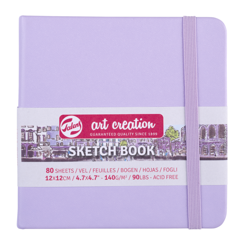 TALENSARTCREATION Cahier de Croquis Violet pastel 12 x 12 cm 140 g 80 Feuilles