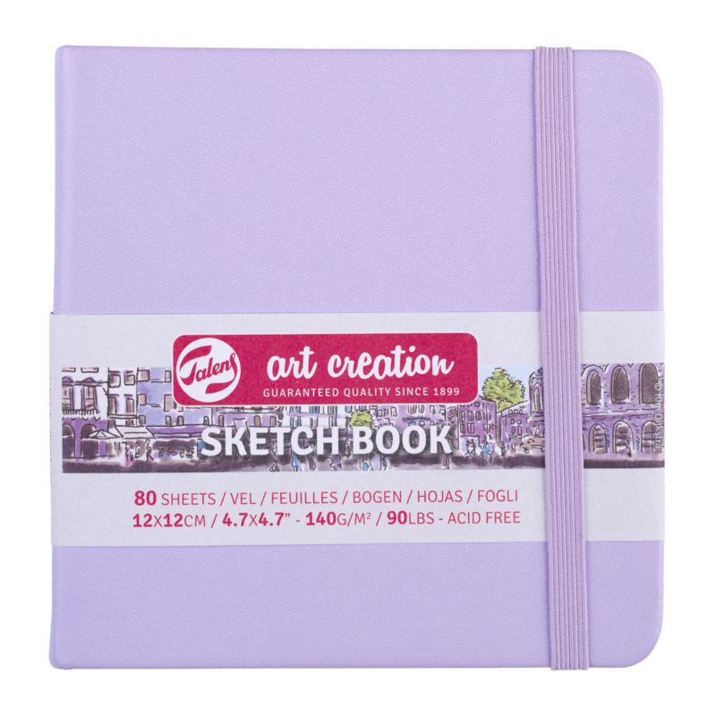 TALENSARTCREATION Sketchbook Pastel 12x12cm 140g 80 sheets Pastel Purple