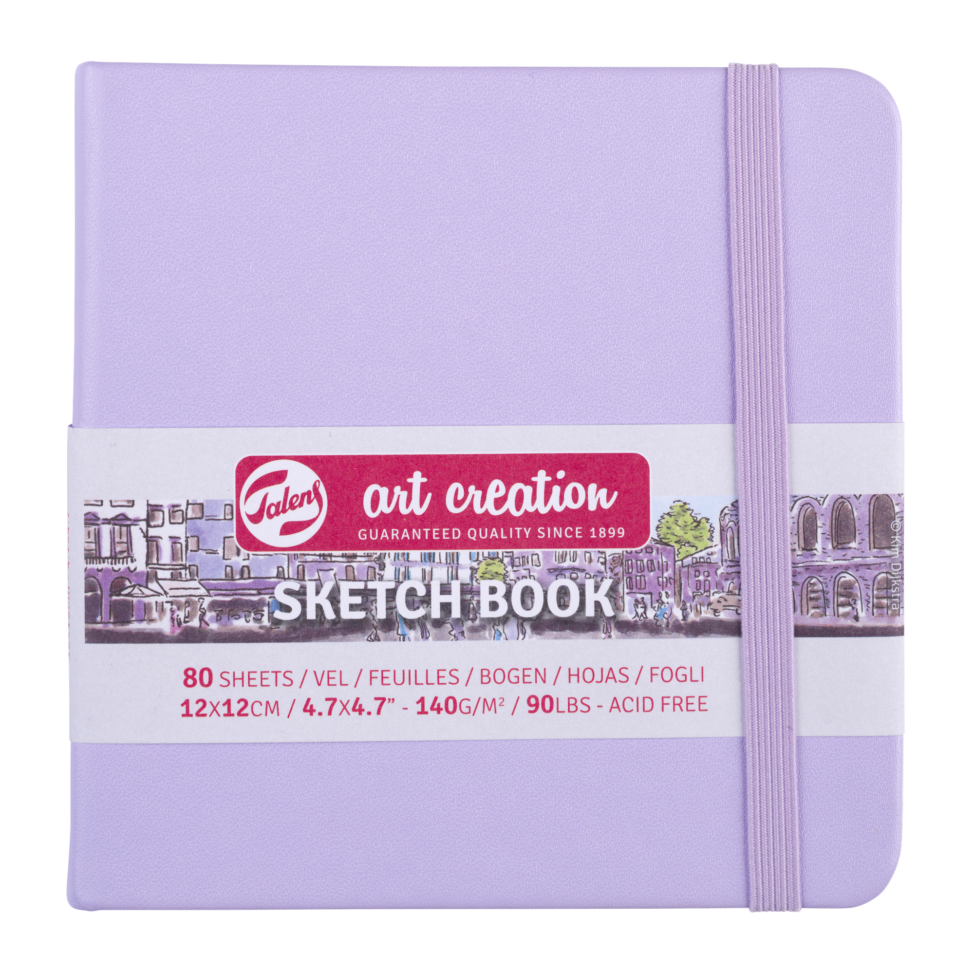 TALENSARTCREATION Cahier de Croquis Violet pastel 12 x 12 cm 140 g 80 Feuilles