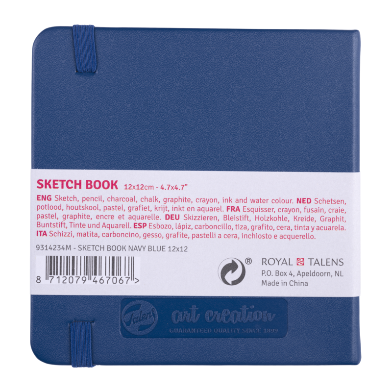 TALENSARTCREATION Cahier de Croquis Bleu marine 12 x 12 cm 140 g 80 Feuilles