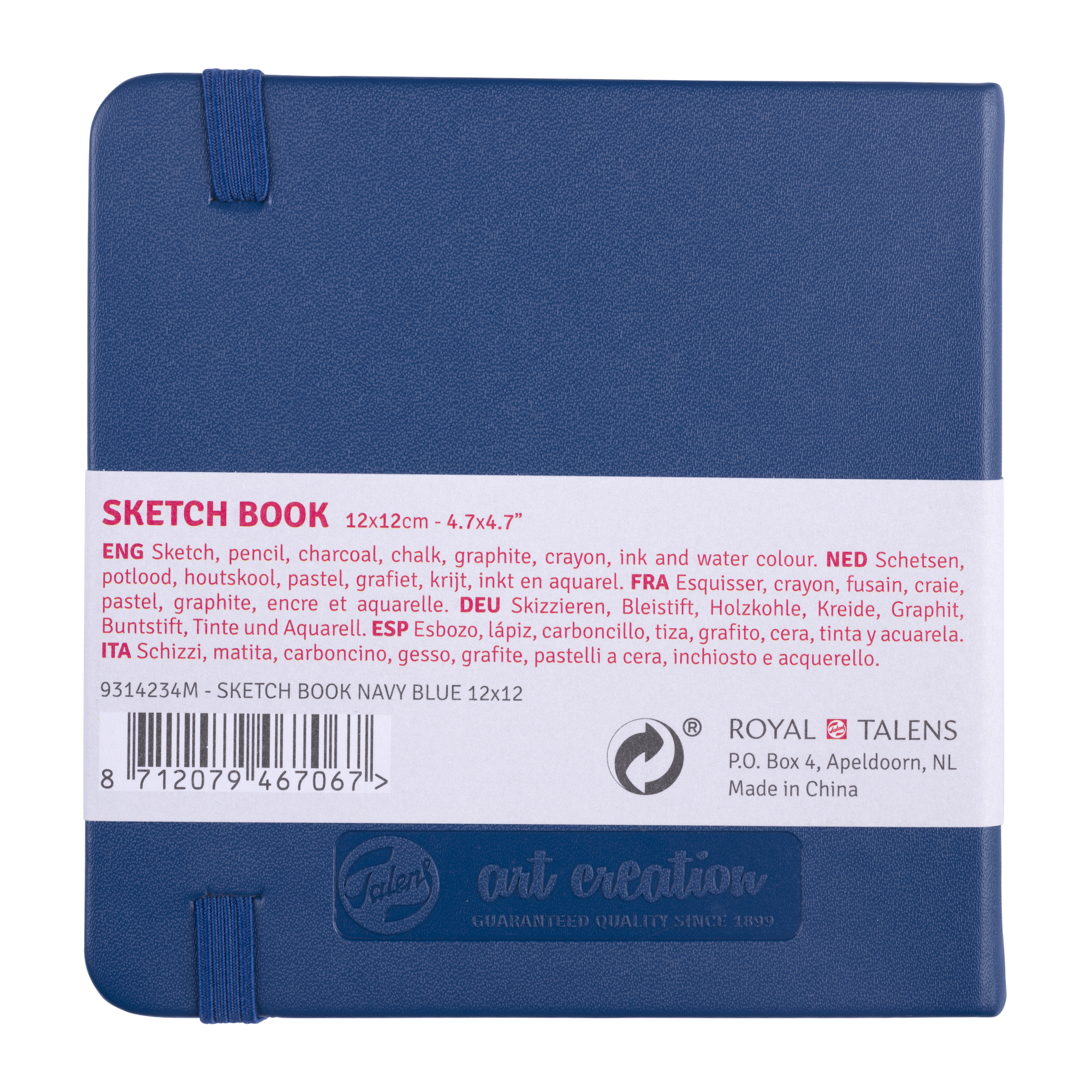 TALENSARTCREATION Cahier de Croquis Bleu marine 12 x 12 cm 140 g 80 Feuilles