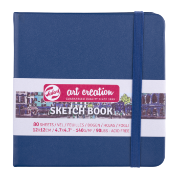 TALENSARTCREATION Cahier de Croquis Bleu marine 12 x 12 cm 140 g 80 Feuilles