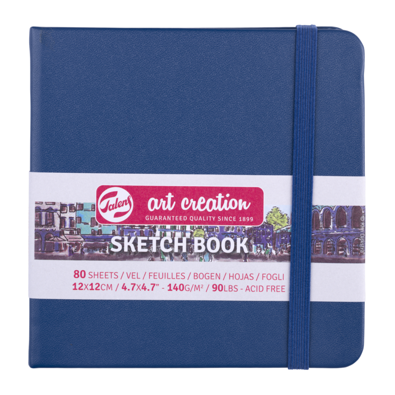 TALENSARTCREATION Cahier de Croquis Bleu marine 12 x 12 cm 140 g 80 Feuilles