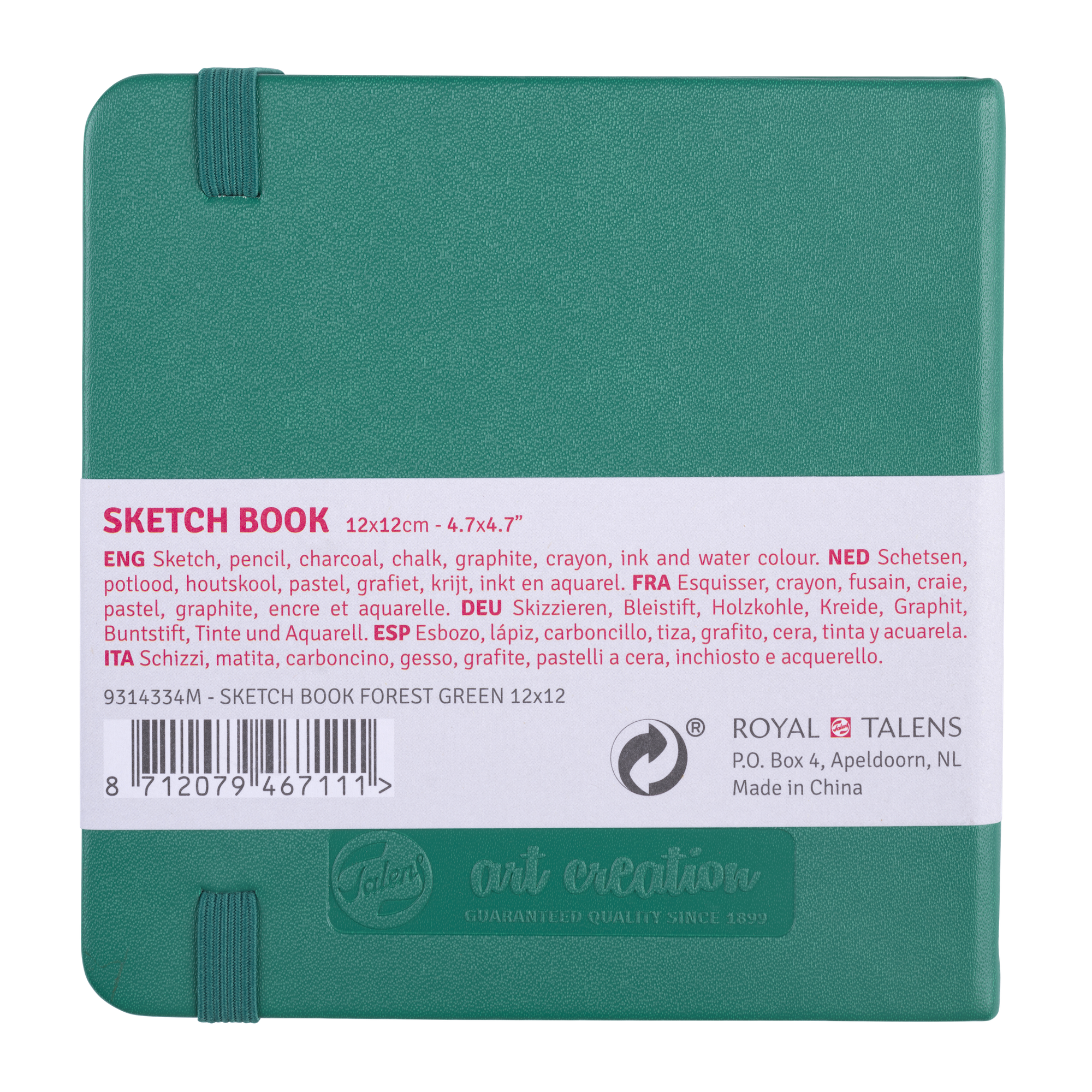 TALENSARTCREATION Cahier de Croquis Vert forêt 12 x 12 cm 140 g 80 Feuilles