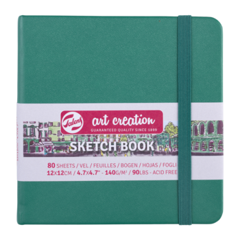 TALENSARTCREATION Cahier de Croquis Vert forêt 12 x 12 cm 140 g 80 Feuilles