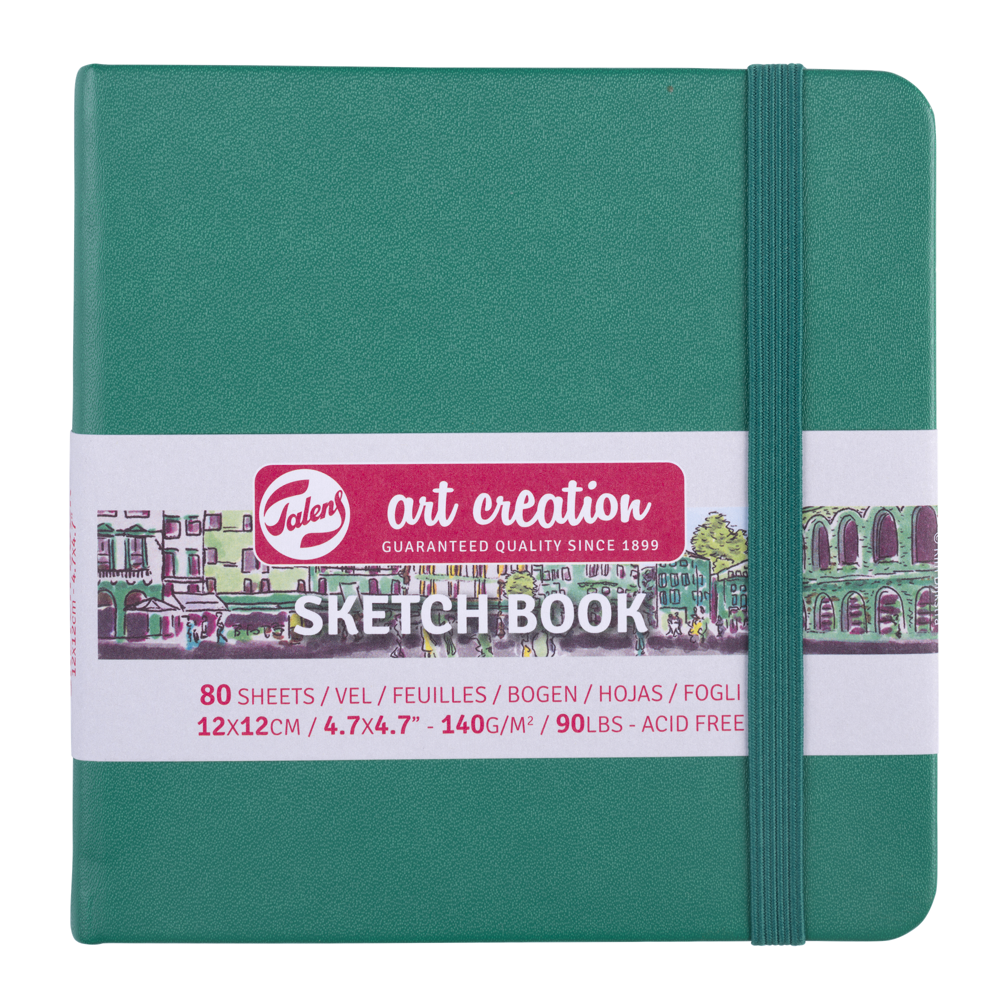 TALENSARTCREATION Cahier de Croquis Vert forêt 12 x 12 cm 140 g 80 Feuilles
