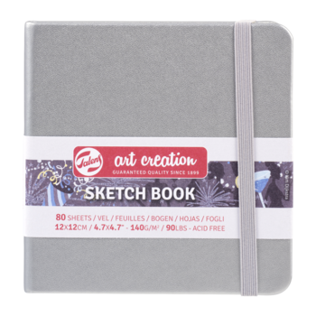 TALENSARTCREATION Cahier de Croquis Argent Brillant 12 x 12 cm 140 g 80 Feuilles