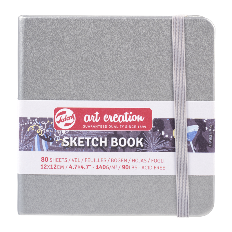 TALENSARTCREATION Cahier de Croquis Argent Brillant 12 x 12 cm 140 g 80 Feuilles