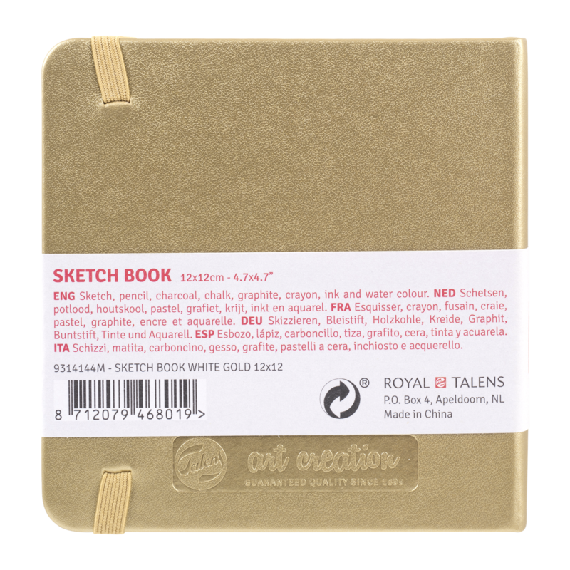 TALENSARTCREATION Sketchbook 12x12cm 140g 80 sheets Gold white