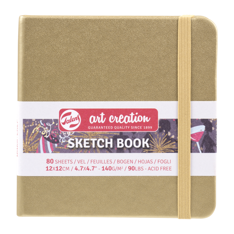 TALENSARTCREATION Sketchbook 12x12cm 140g 80 sheets Gold white