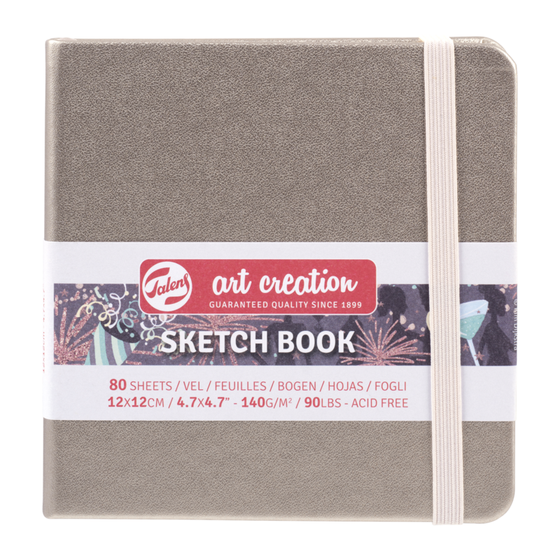 TALENSARTCREATION Cahier de Croquis Champagne Rosé  12 x 12 cm 140 g 80 Feuilles