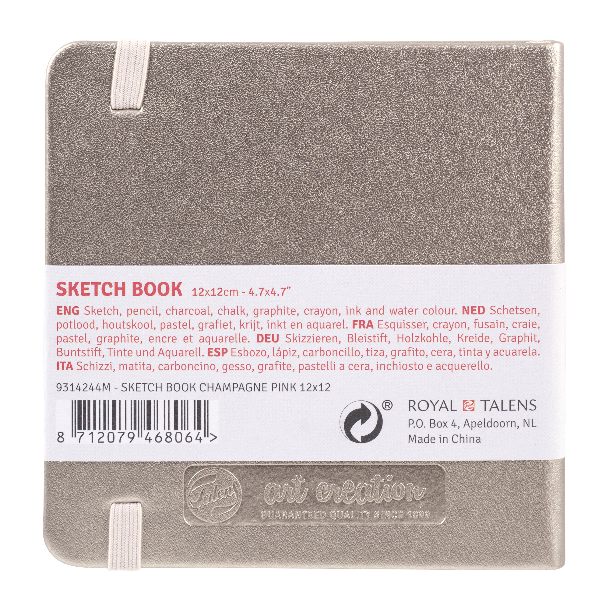 TALENSARTCREATION Cahier de Croquis Champagne Rosé  12 x 12 cm 140 g 80 Feuilles