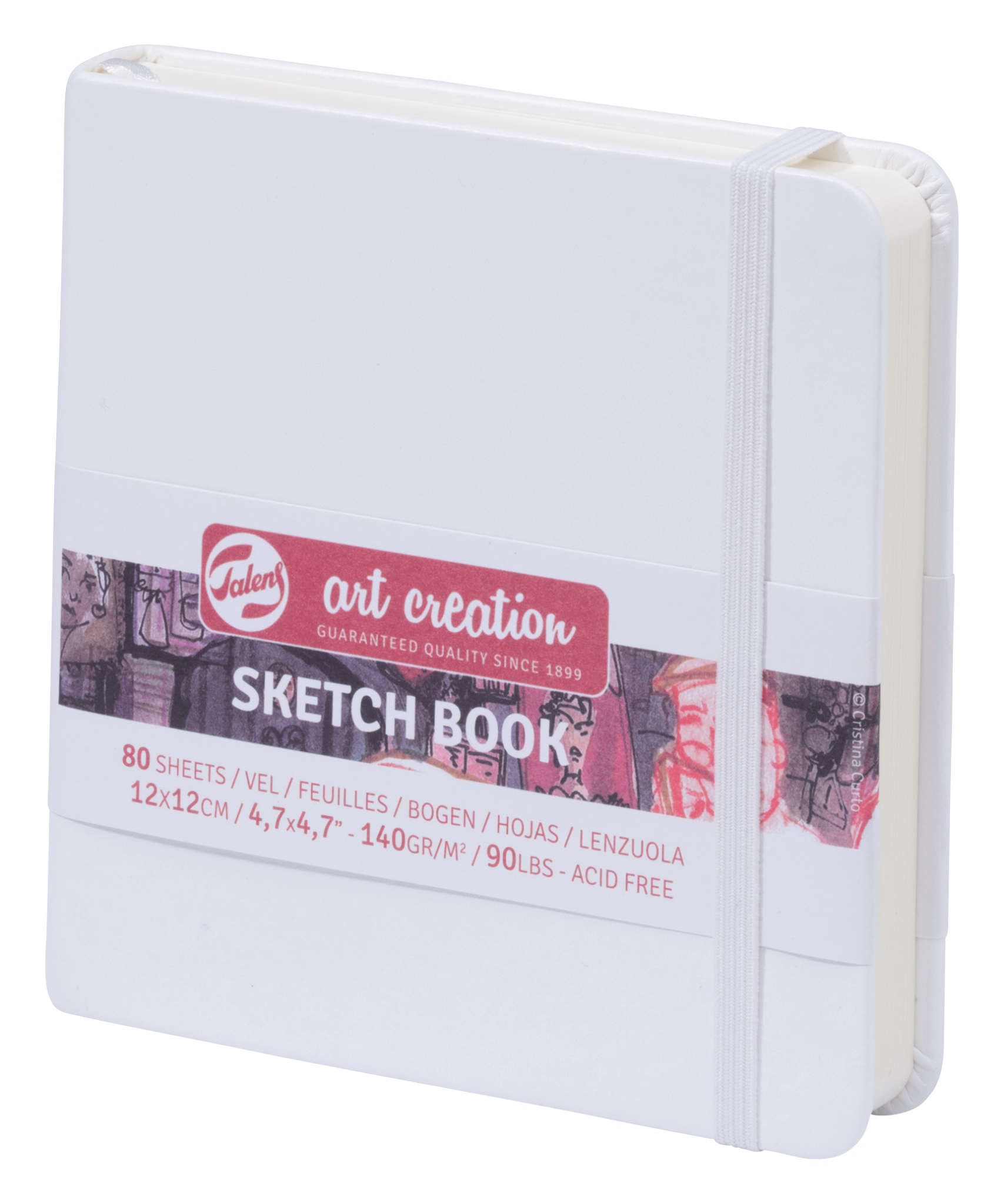 TALENSARTCREATION Cahier de Croquis Blanc 12 x 12 cm 140 g 80 Feuilles