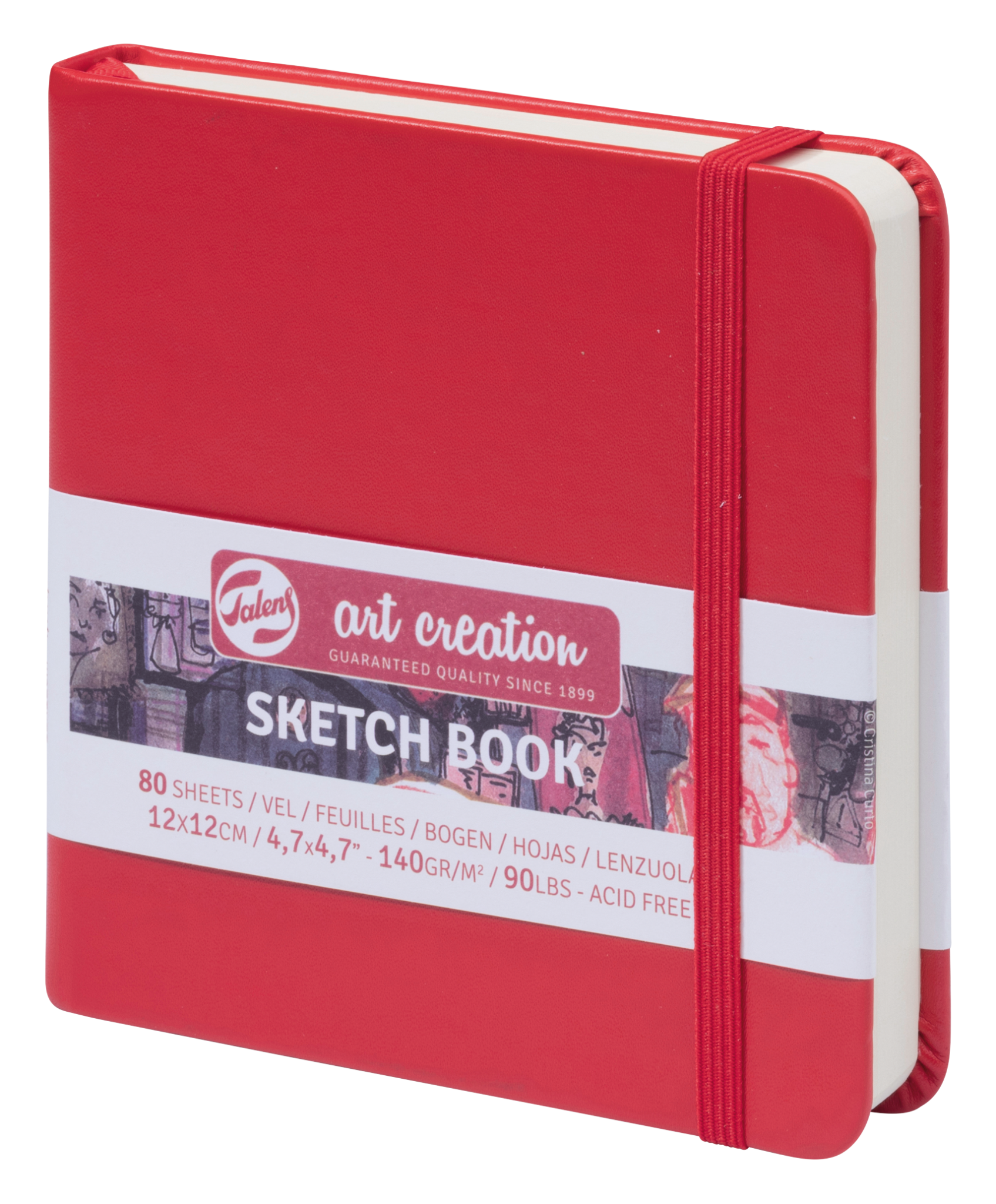 TALENSARTCREATION Cahier de Croquis Rouge 12 x 12 cm 140 g 80 Feuilles