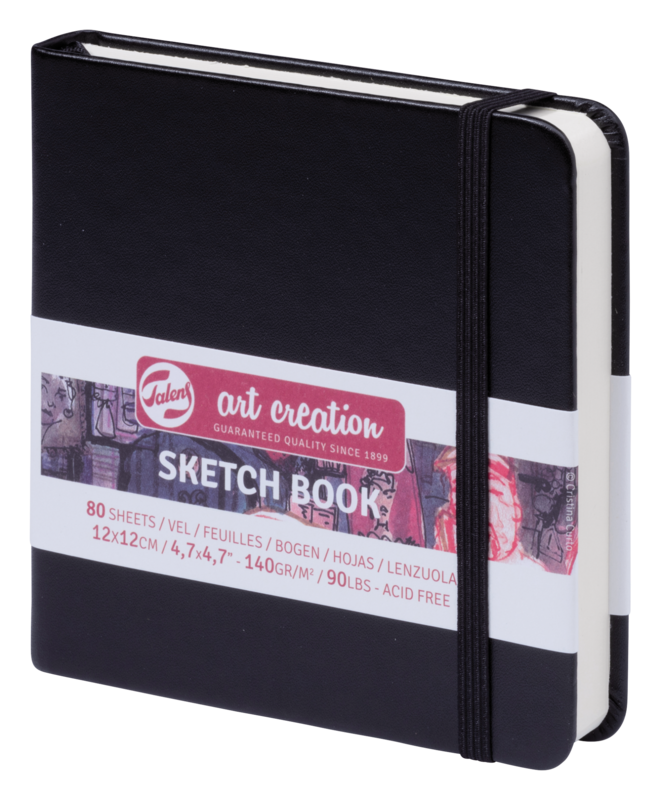 TALENSARTCREATION Cahier de Croquis Noir 12 x 12 cm 140 g 80 Feuilles