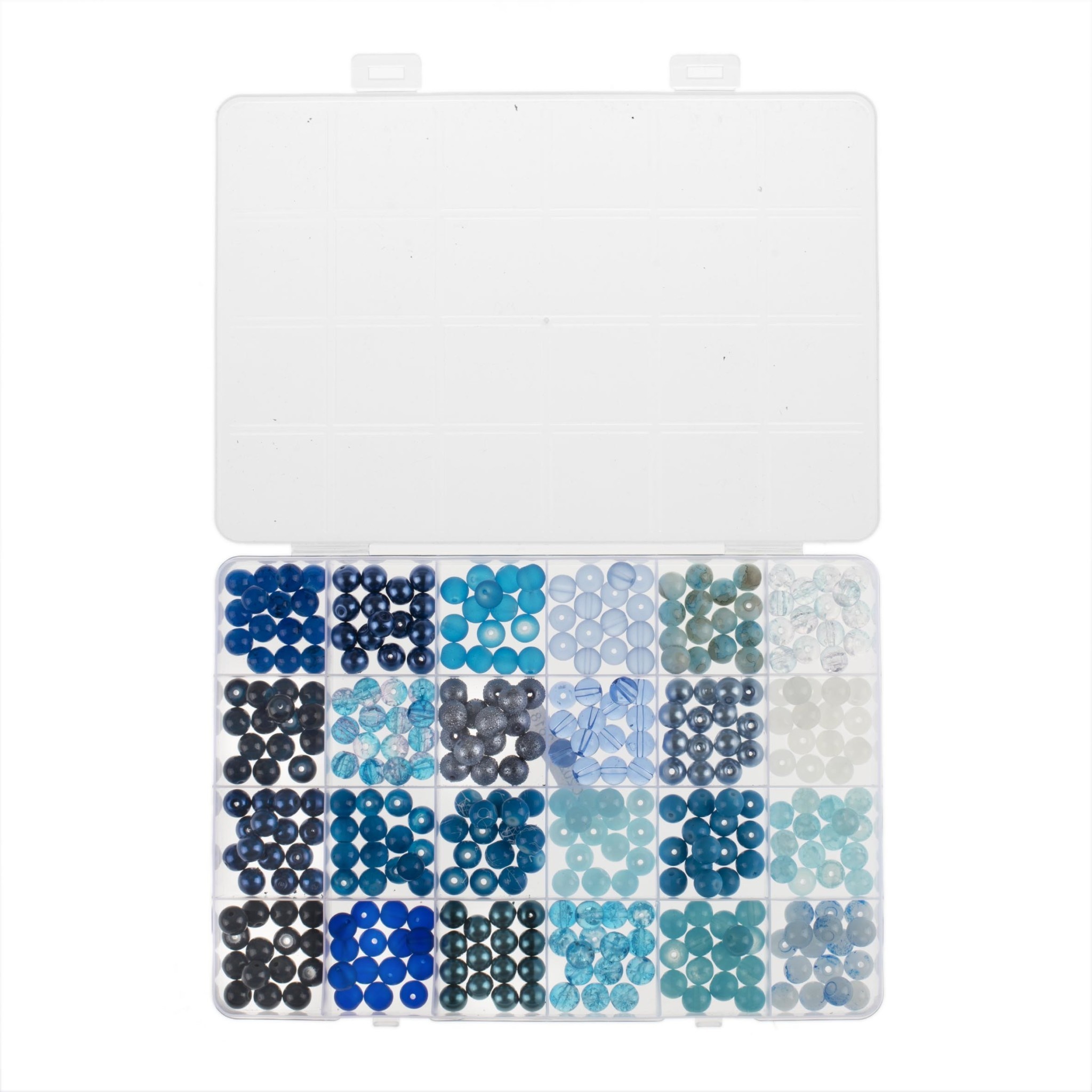 GLOREX Kit Perles En Verre Bleu Assortis