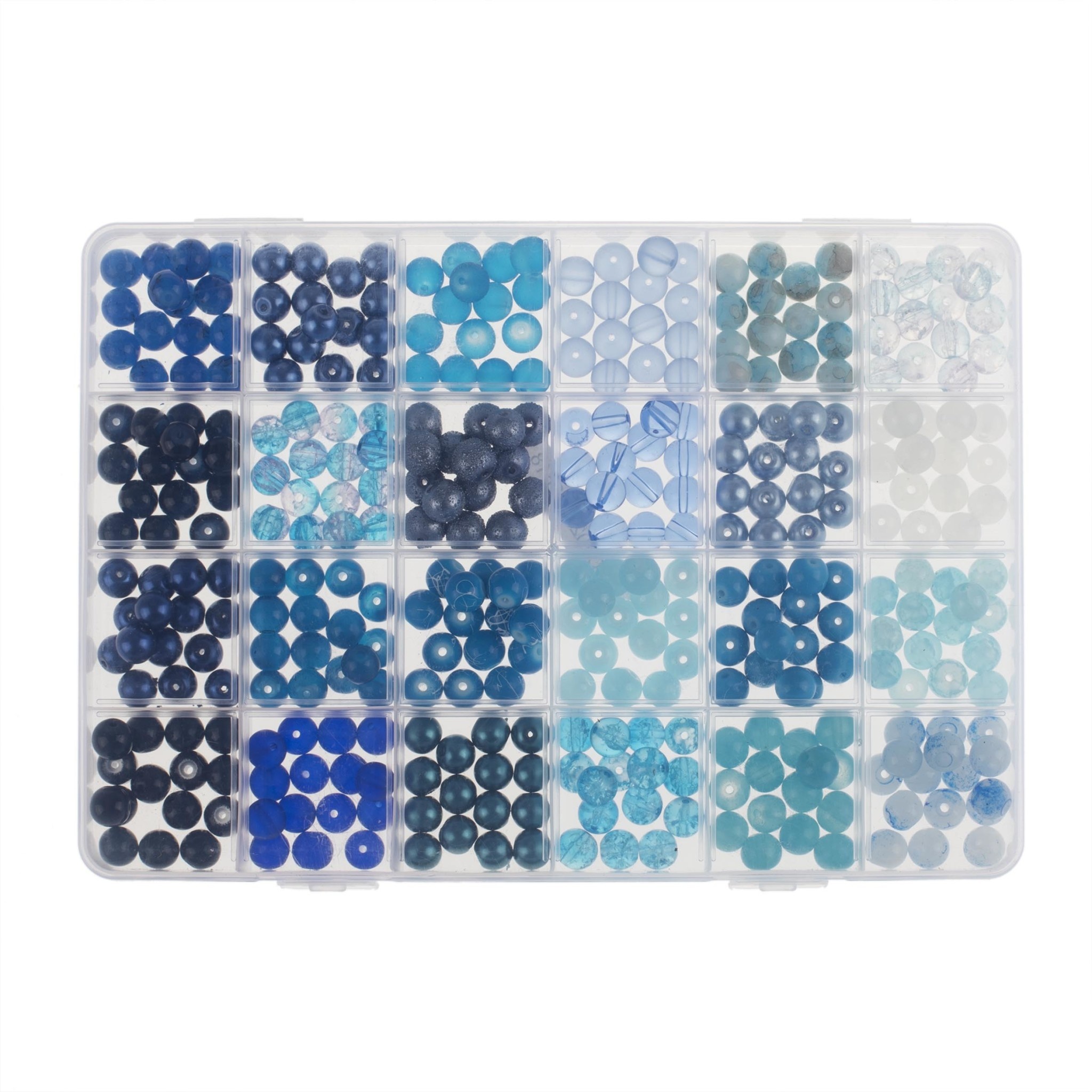 GLOREX Kit Perles En Verre Bleu Assortis