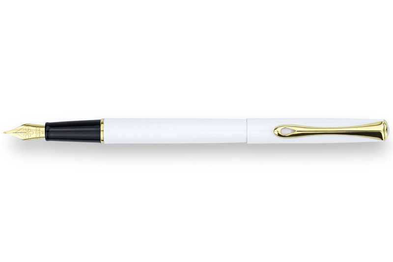 DIPLOMAT Traveller snowwhite gold fountain pen
