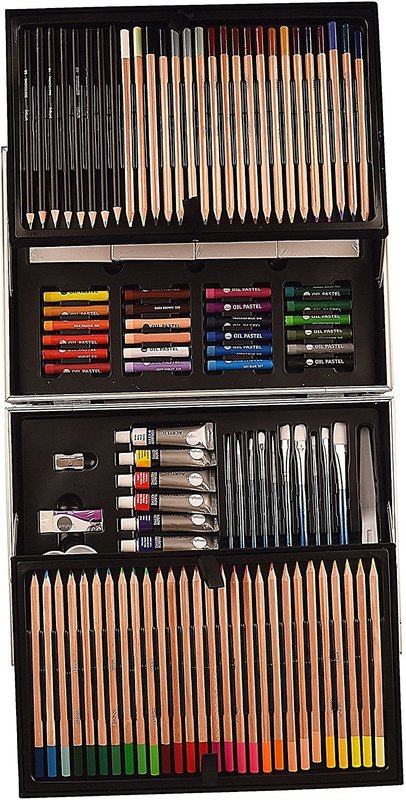 DALER ROWNEY Simply Multi Technique Case Drawing and Painting Complete Art Set 122 pieces