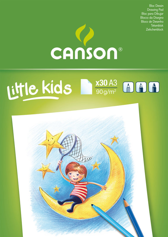 CANSON Bl Kids Dessin Papier Blanc 30Fl A3 90G