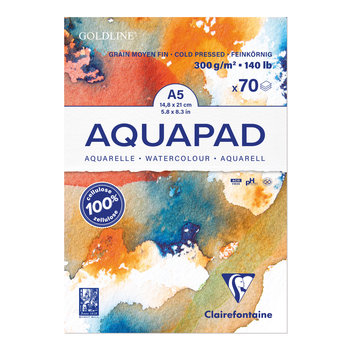 CLAIREFONTAINE Aquapad bloc collé A5 70F 300g