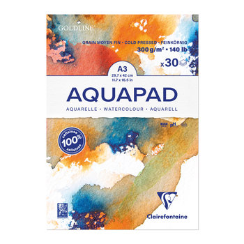 CLAIREFONTAINE Aquapad bloc collé A3 30F 300g