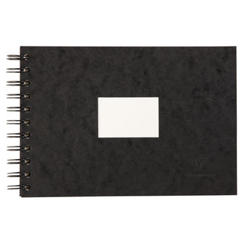 CLAIREFONTAINE Carnet de voyage à spirale papier aquarelle 300 g/m² grain torchon - 14,8 x 21 cm (A5) 20F Noir