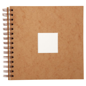 CLAIREFONTAINE Spiral travel journal on watercolor paper 300 gsm rag - 21 x 21 cm 25F Tobacco