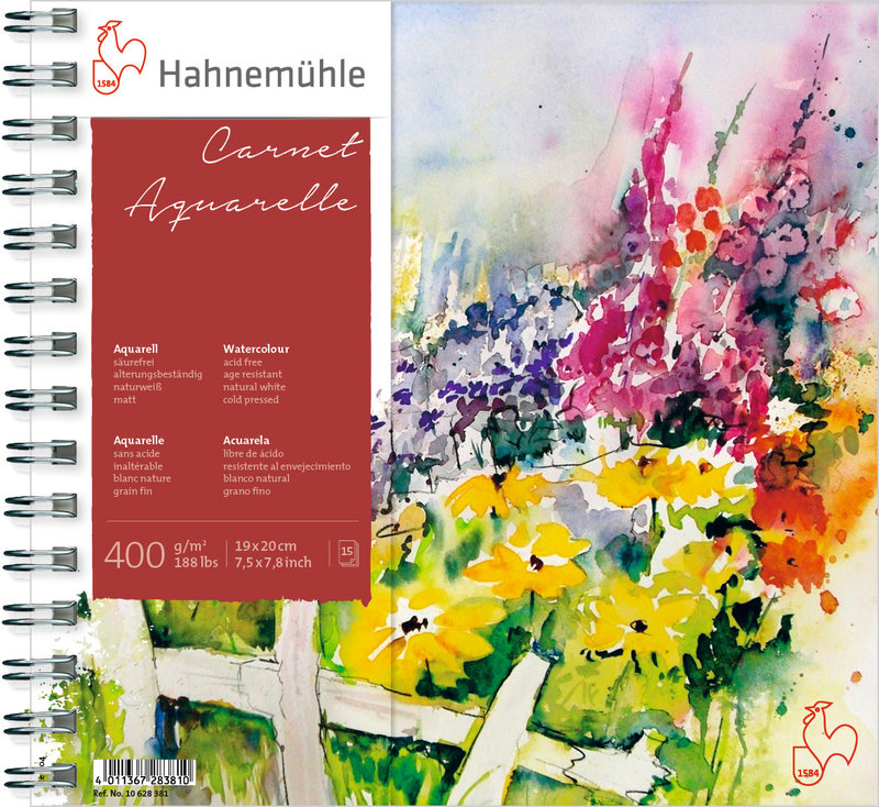 HAHNEMUHLE Watercolor spiral notebook 19x20cm 15Fls 400g