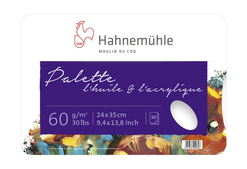 HAHNEMUHLE Palette "L'Huile & l'Acrylique" 60g/m², 24x35cm, 30feuilles