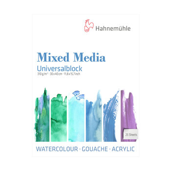 HAHNEMÜHLE Bloc"Mixed Media", grain fin 30x40cm, 310g/m², 25feuilles