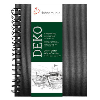 HAHNEMÜHLE Livre Croquis "Deko" noir 140g/m², DIN A5 portrait, 62feuille