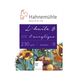 HAHNEMÜHLE Bloc "L'Huile & l'Acrylique" 230g/m², 30x40cm, 10feuilles
