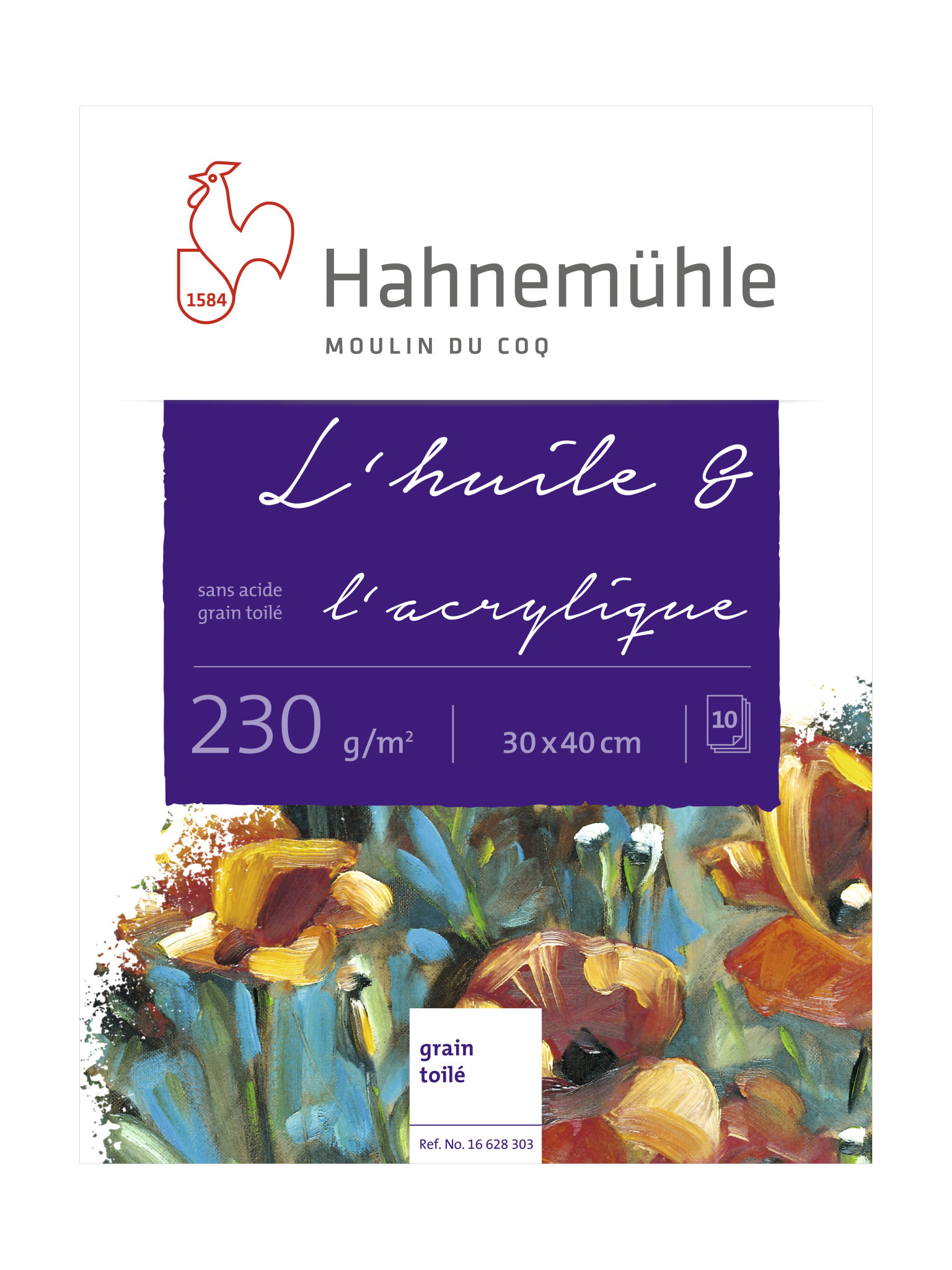 HAHNEMÜHLE Bloc "L'Huile & l'Acrylique" 230g/m², 30x40cm, 10feuilles