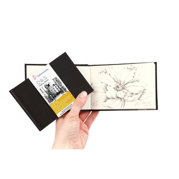 HAHNEMUHLE Livre Croquis "D&S" noir,  140g/m² , 30feuilles/60pages, 9x12,5cm