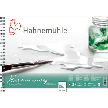 HAHNEMUHLE Bloc Harmony Aquarelle, grain satiné 300g/m², A3, spirale, 12f./bloc