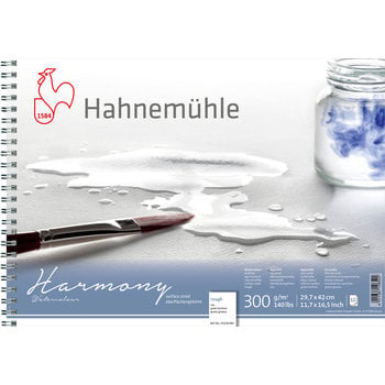 HAHNEMUHLE Bloc Harmony Aquarelle, grain torchon  300g/m², A4, spirale, 12f./bloc