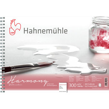 HAHNEMÜHLE Bloc Harmony Aquarelle, grain fin   300g/m², A3, spirale, 12feuilles/bloc