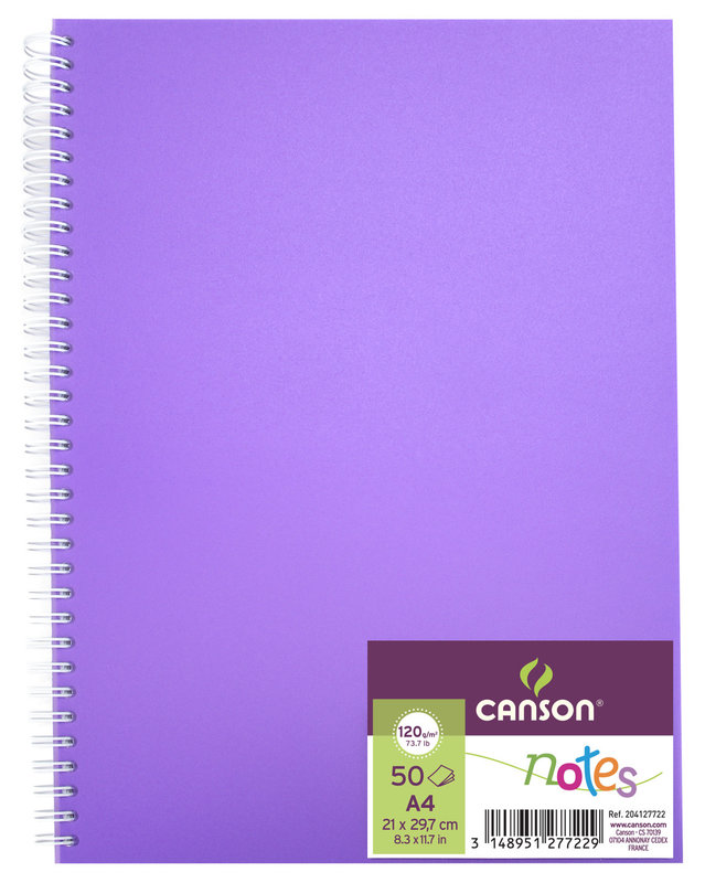 CANSON Carnet Spirale 50Fl  Notes Canson®  A4 120G  Violine
