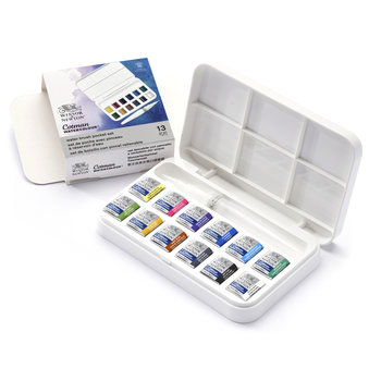 WINSOR & NEWTON COTMAN watercolor set with water tank brush