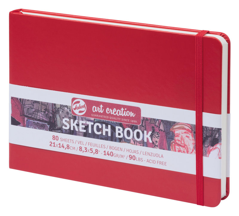 TALENSARTCREATION Cahier de Croquis Rouge 14.8 x 21 cm 140 g 80 Feuilles