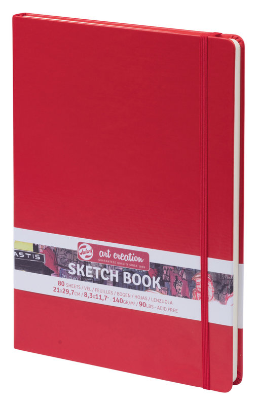 TALENSARTCREATION Cahier de Croquis Rouge 21 x 29.7 cm 140 g 80 Feuilles